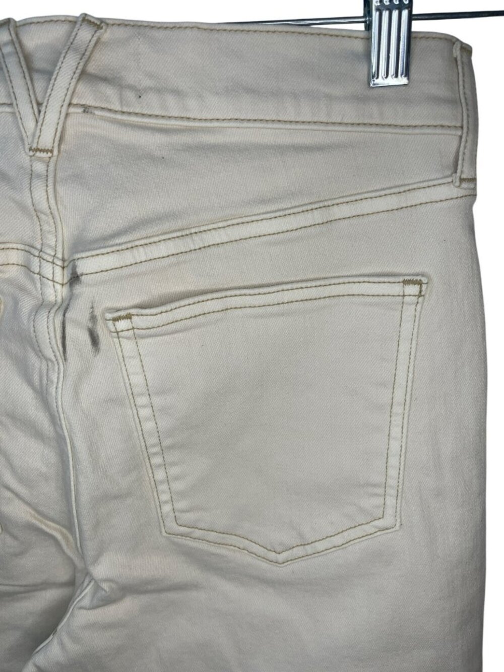 Veronica Beard Cameron Mid Rise Bootcut Jeans Ecru Wmn's Size 28 MSRP$298 DEFECT - Picture 4 of 11